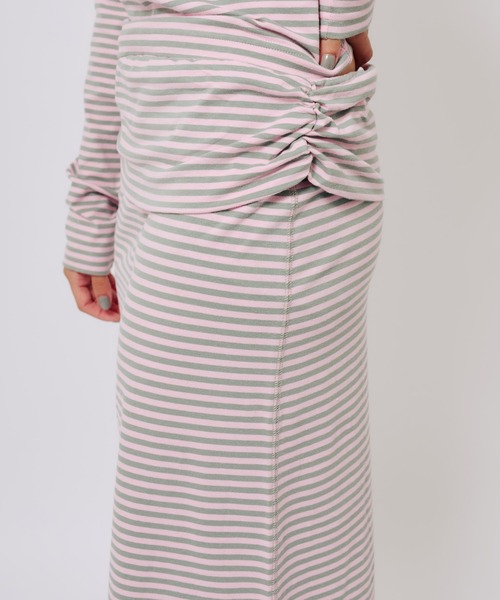 atmos pink（アトモスピンク）の「atmos pink Border Long Skirt / アトモス ピンク ボーダー ロング スカート（スカート・レディース・ピンク/ホワイト・FREE）」の15枚目の写真