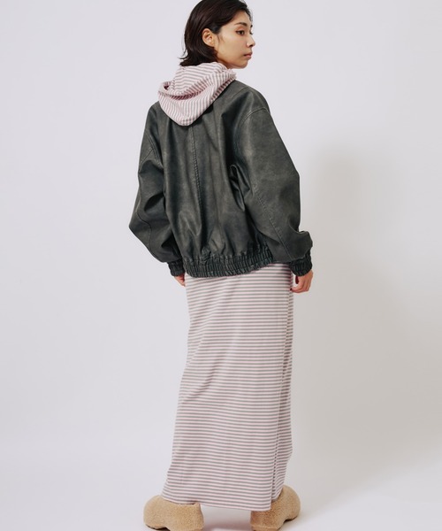 atmos pink（アトモスピンク）の「atmos pink Border Long Skirt / アトモス ピンク ボーダー ロング スカート（スカート・レディース・ピンク/ホワイト・FREE）」の20枚目の写真