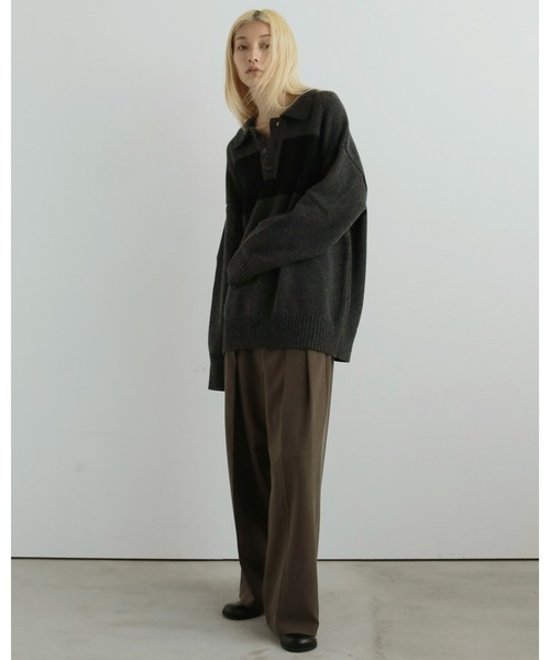 anuke（アンヌーク）の「Tuck Wide Pants（その他パンツ・レディース・ブラック/ネイビー/ブラウン・38inch/36inch）」の12枚目の写真