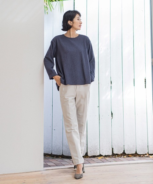 la.f…(ラエフ)の「つぶつぶジョーゼットカットソー≪洗濯機で洗える≫(Tシャツ/カットソー・レディース・ブラウン/ホワイト/チャコールグレー・9号)」の14枚目の写真