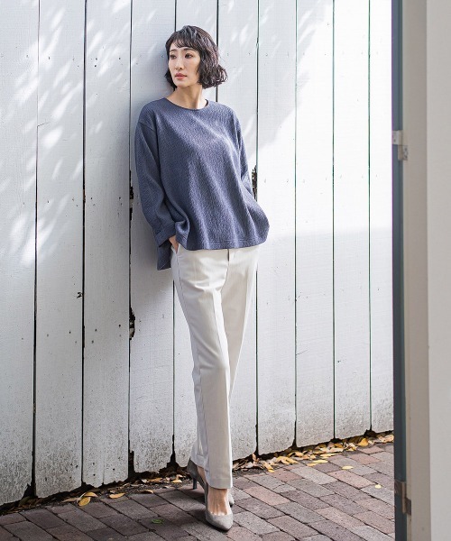 la.f…(ラエフ)の「つぶつぶジョーゼットカットソー≪洗濯機で洗える≫(Tシャツ/カットソー・レディース・ブラウン/ホワイト/チャコールグレー・9号)」の12枚目の写真