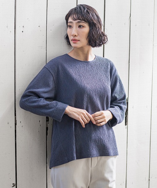 la.f…(ラエフ)の「つぶつぶジョーゼットカットソー≪洗濯機で洗える≫(Tシャツ/カットソー・レディース・ブラウン/ホワイト/チャコールグレー・9号)」の21枚目の写真