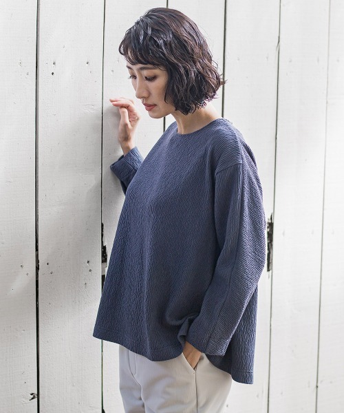 la.f…(ラエフ)の「つぶつぶジョーゼットカットソー≪洗濯機で洗える≫(Tシャツ/カットソー・レディース・ブラウン/ホワイト/チャコールグレー・9号)」の22枚目の写真