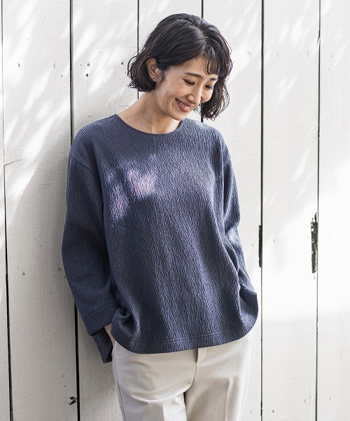 la.f…(ラエフ)の「つぶつぶジョーゼットカットソー≪洗濯機で洗える≫(Tシャツ/カットソー・レディース・ブラウン/ホワイト/チャコールグレー・9号)」の20枚目の写真