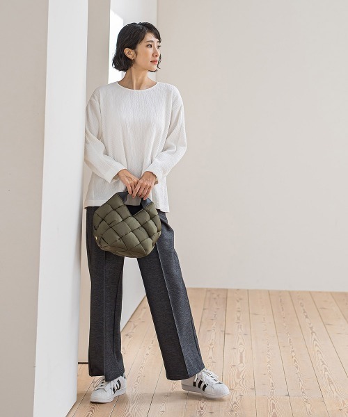 la.f…(ラエフ)の「つぶつぶジョーゼットカットソー≪洗濯機で洗える≫(Tシャツ/カットソー・レディース・ブラウン/ホワイト/チャコールグレー・9号)」の18枚目の写真