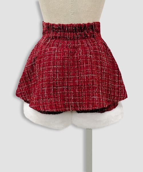 Honey Cinnamon（ハニーシナモン）の「裾ファーツイードペプラムショートパンツ（その他パンツ・レディース・ホワイト/ボルドー・FREE）」の12枚目の写真
