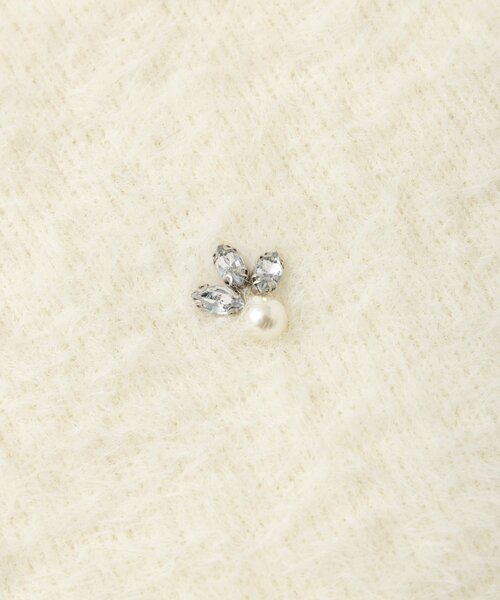 La boutique BonBon(ラブティックボンボン)の「【今すぐお届け!】フェザーヤーンビジュー刺繍ジャケットカーディガン(カーディガン/ボレロ・レディース・オフホワイト/チャコールグレー/ピンク・FREE)」の21枚目の写真