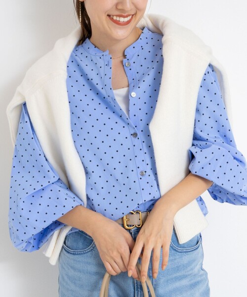 セール】ウォッシャブル襟フリルブラウス（シャツ/ブラウス