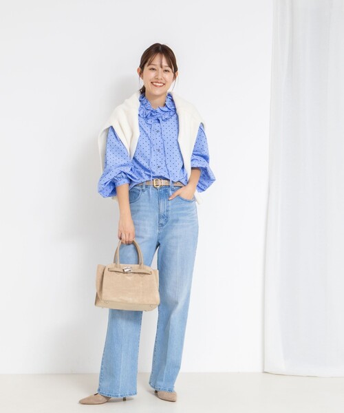 セール】ウォッシャブル襟フリルブラウス（シャツ/ブラウス