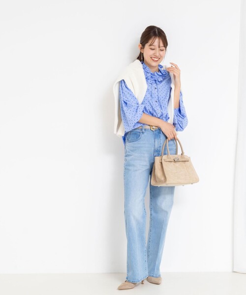 セール】ウォッシャブル襟フリルブラウス（シャツ/ブラウス