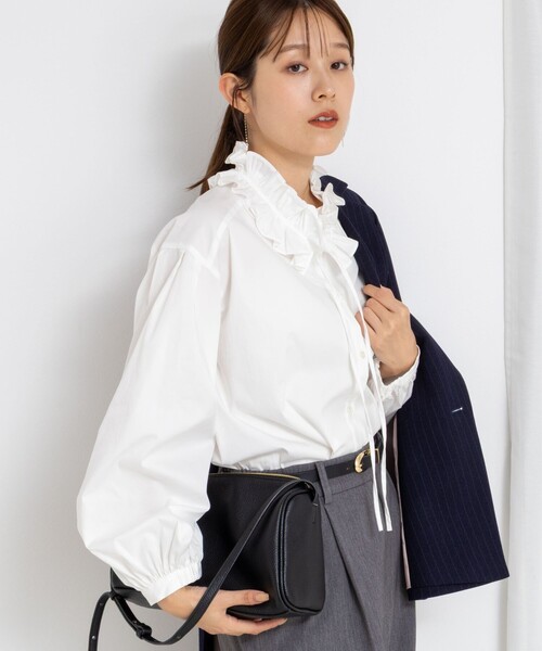 ノーリーズ（NOLLEY’S）/ウォッシャブル襟フリルブラウス セール】ウォッシャブル襟フリルブラウス（シャツ/ブラウス