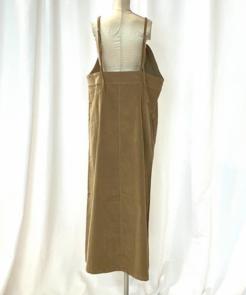 Q（キュー）の「コーデュロイZIPキャミワンピース（ワンピース・レディース・ダークベージュ/グリーン・MEDIUM）」の5枚目の写真