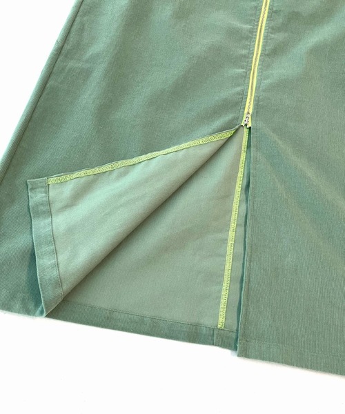 Q（キュー）の「コーデュロイZIPキャミワンピース（ワンピース・レディース・ダークベージュ/グリーン・MEDIUM）」の13枚目の写真