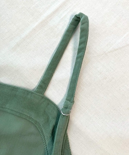 Q（キュー）の「コーデュロイZIPキャミワンピース（ワンピース・レディース・ダークベージュ/グリーン・MEDIUM）」の10枚目の写真