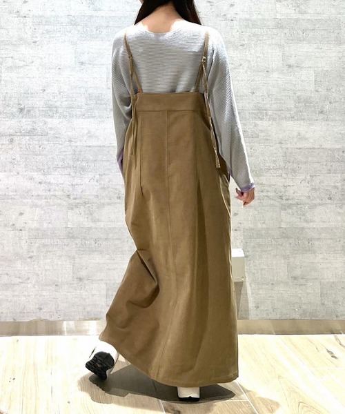 Q（キュー）の「コーデュロイZIPキャミワンピース（ワンピース・レディース・ダークベージュ/グリーン・MEDIUM）」の5枚目の写真