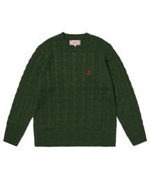 AECA CLOVER CASUAL CABLE KNIT-GREEN