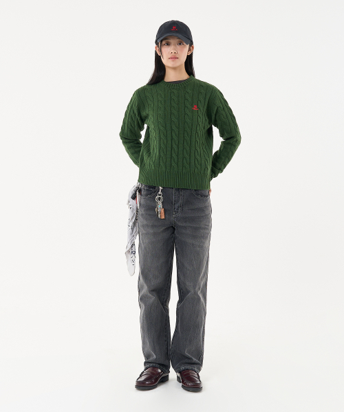 AECA(エイカ)の「AECA CLOVER CASUAL CABLE KNIT-GREEN(ニット/セーター・メンズ・その他・SMALL/MEDIUM/LARGE)」の2枚目の写真