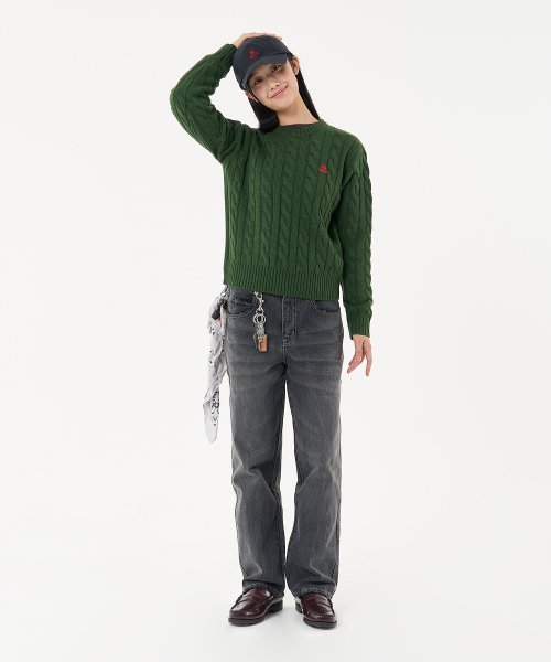 AECA(エイカ)の「AECA CLOVER CASUAL CABLE KNIT-GREEN(ニット/セーター・メンズ・その他・SMALL/MEDIUM/LARGE)」の3枚目の写真