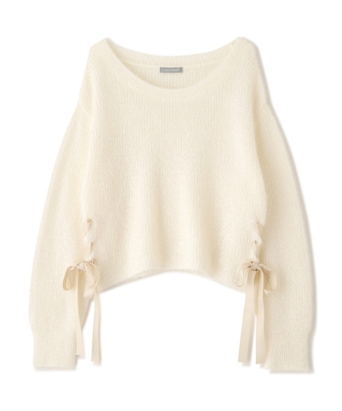 JILL by JILL STUART(ジルバイジルスチュアート)の「◇サイドリボンフィルムフェザーニット(ニット/セーター・レディース・グレー/ブルー/ホワイト/ピンク・FREE)」の9枚目の写真