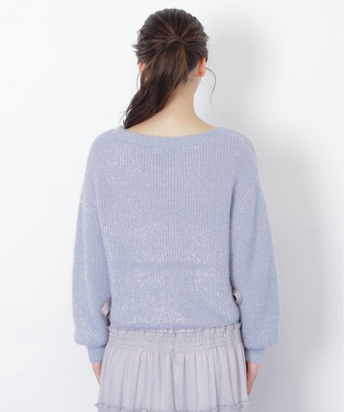 【新品未使用】ジルバイジルスチュアート☆サイドリボンフィルムフェザーニット サイドリボンフィルムフェザーニット | JILL by JILL STUART（ジル