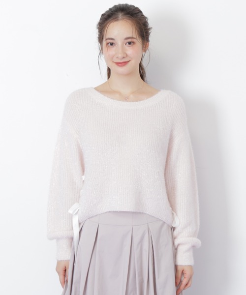 ◇サイドリボンフィルムフェザーニット（ニット/セーター）｜JILL by