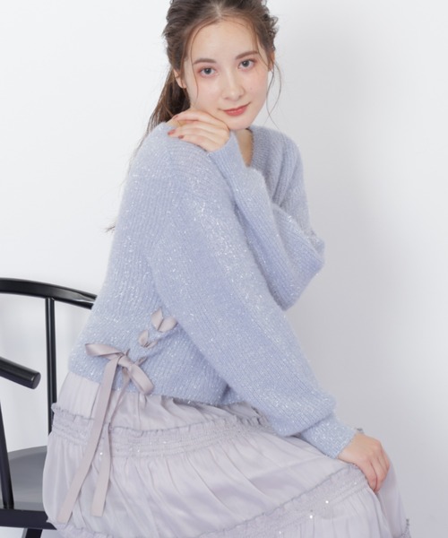 ◇サイドリボンフィルムフェザーニット（ニット/セーター）｜JILL by