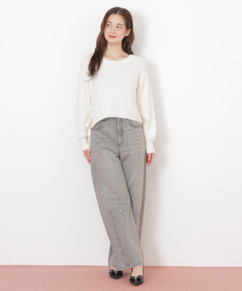 JILL by JILL STUART(ジルバイジルスチュアート)の「◇サイドリボンフィルムフェザーニット(ニット/セーター・レディース・グレー/ブルー/ホワイト/ピンク・FREE)」の21枚目の写真