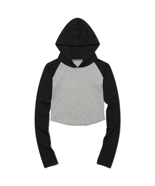 Dual Tone Raglan Hoodie (BLACK)