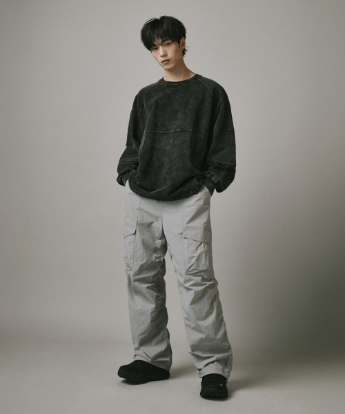 Verdnt（バーダント）の「フロントカーゴナイロンワイドシャーリングパンツ[グレー]（その他パンツ・レディース・グレー・SMALL/MEDIUM/LARGE/X-LARGE）」の5枚目の写真