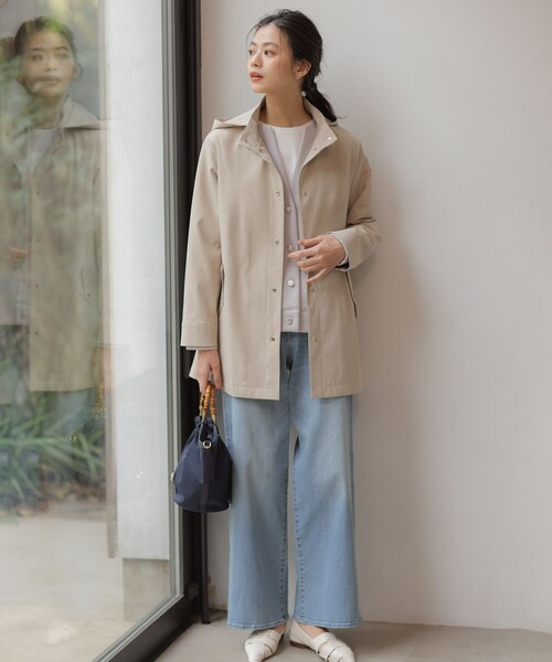 J.PRESS Ladies(J.プレス レディス)の「【春のマストアイテム・2way】ドライツイルストレッチ フーデット アウター(その他アウター・レディース・ベージュ系/ライトグレー系/ネイビー系/ブルー系・S/XS)」の8枚目の写真