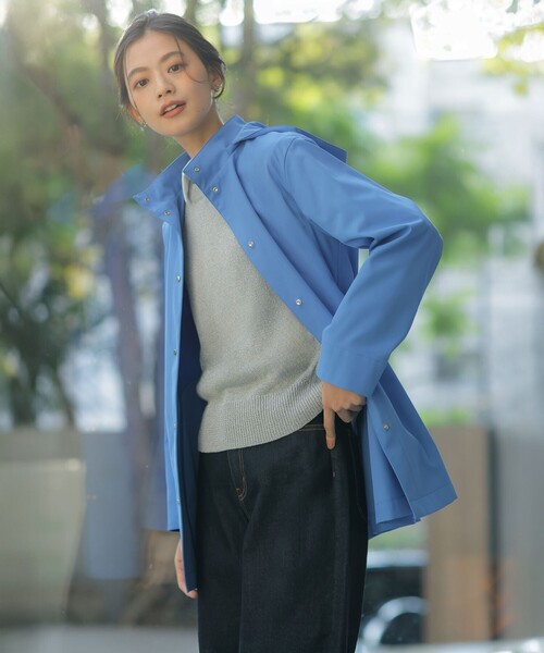 J.PRESS Ladies(J.プレス レディス)の「【春のマストアイテム・2way】ドライツイルストレッチ フーデット アウター(その他アウター・レディース・ベージュ系/ライトグレー系/ネイビー系/ブルー系・S/XS)」の9枚目の写真