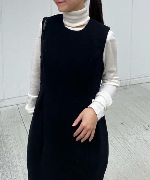STYLEMIXER(スタイルミキサー)の「ウールミニワンピース(ワンピース・レディース・ブラック/グレー・SMALL/MEDIUM)」の2枚目の写真