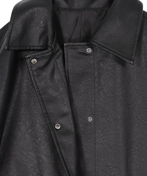 ANAP(アナップ)の「ドローストリングカバーオールフェイクレザージャケット(その他アウター・レディース・ブラック・F)」の14枚目の写真