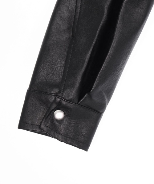 ANAP(アナップ)の「ドローストリングカバーオールフェイクレザージャケット(その他アウター・レディース・ブラック・F)」の16枚目の写真
