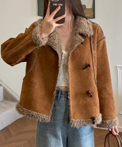 東京皮貿易【TOKYO FUR bel gusto】ムートンジャケット 茶色 良品 TOKYO FUR belgust 東京ファー ベルガスト ラムスキン レザー