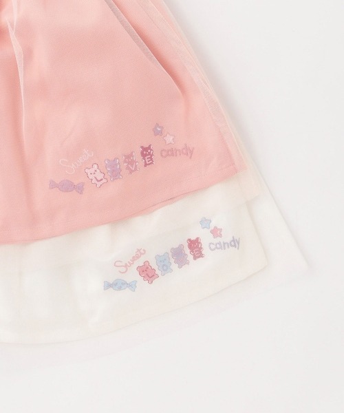 KP(ケーピー)の「mimiちゃん刺しゅう チュール スカート(スカート・キッズ・ピンク/オフホワイト・100cm/120cm/130cm/110cm)」の6枚目の写真