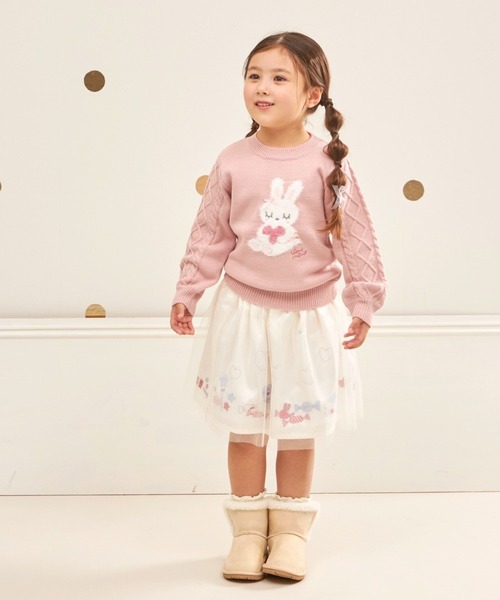KP(ケーピー)の「mimiちゃん刺しゅう チュール スカート(スカート・キッズ・ピンク/オフホワイト・100cm/120cm/130cm/110cm)」の13枚目の写真