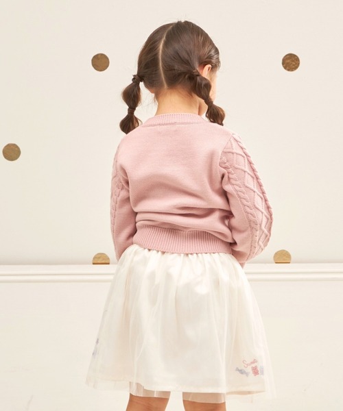 KP(ケーピー)の「mimiちゃん刺しゅう チュール スカート(スカート・キッズ・ピンク/オフホワイト・100cm/120cm/130cm/110cm)」の12枚目の写真