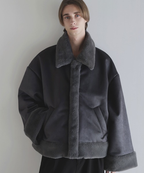 【新品タグ付き】COCODEAL フェイクムートンライニングジャケット ブラック Lui's（ルイス）の「【Neucon/ニューコン】 フェイクムートンB3