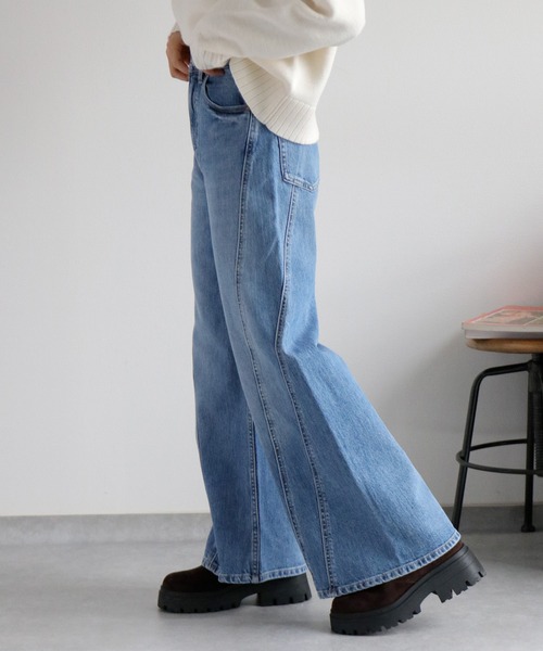 cepo（セポ）の「ラインキリカエバギーデニムパンツ（デニムパンツ・レディース・ワンウォッシュ/ブルー系3・S/M）」の10枚目の写真