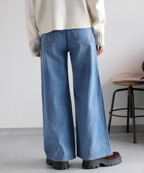 cepo（セポ）の「ラインキリカエバギーデニムパンツ（デニムパンツ・レディース・ワンウォッシュ/ブルー系3・S/M）」の11枚目の写真