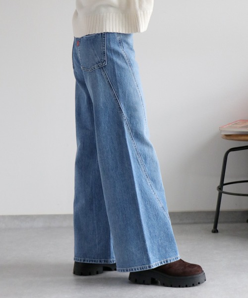 cepo（セポ）の「ラインキリカエバギーデニムパンツ（デニムパンツ・レディース・ワンウォッシュ/ブルー系3・S/M）」の13枚目の写真