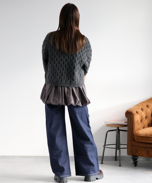 cepo（セポ）の「ラインキリカエバギーデニムパンツ（デニムパンツ・レディース・ワンウォッシュ/ブルー系3・S/M）」の18枚目の写真