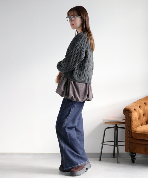 cepo（セポ）の「ラインキリカエバギーデニムパンツ（デニムパンツ・レディース・ワンウォッシュ/ブルー系3・S/M）」の17枚目の写真