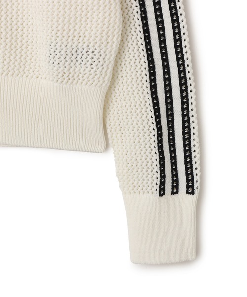 adidas（アディダス）の「adidas KNITTED CROCHET FIREBIRD TRACK TOP / アディダス ニット クロシェ ファイヤーバード トラックトップ（ニット/セーター・レディース・ホワイト・S/M/L）」の6枚目の写真