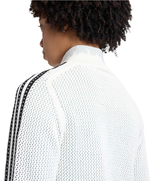 adidas（アディダス）の「adidas KNITTED CROCHET FIREBIRD TRACK TOP / アディダス ニット クロシェ ファイヤーバード トラックトップ（ニット/セーター・レディース・ホワイト・S/M/L）」の3枚目の写真