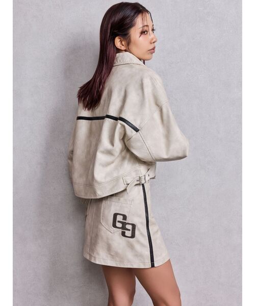 GYDA（ジェイダ）の「GGラインFake Leatherスカートライクショートパンツ（スカート・レディース・ブラウン/アイボリー・SMALL/MEDIUM）」の15枚目の写真