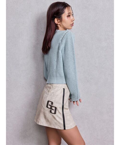 GYDA（ジェイダ）の「GGラインFake Leatherスカートライクショートパンツ（スカート・レディース・ブラウン/アイボリー・SMALL/MEDIUM）」の19枚目の写真