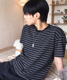LEIRE（ルアール）の「エッセンシャルストライプクロップTシャツ[チャコールST]（Tシャツ/カットソー）」