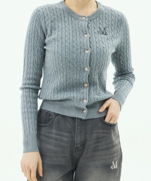 MUCENT（ムセント）の「MUCENT／ADIAN ニットカーディガン（カーディガン/ボレロ・レディース・ブラック/チャコール/ネイビー/グレー・FREE）」の2枚目の写真